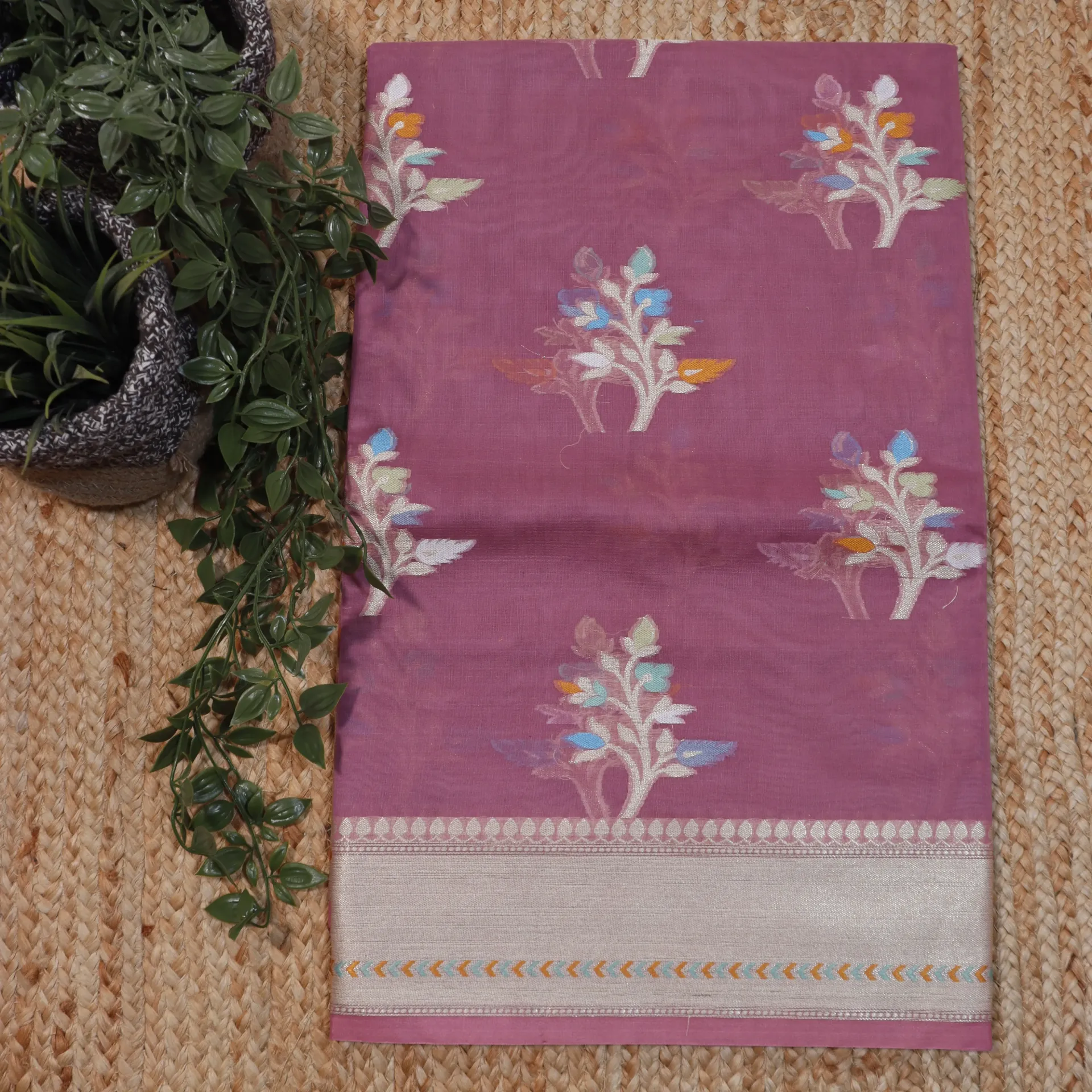 [SNW-17954-2] The Royal Banarasi Chanderi Saree with Woven Jacquard Blouse